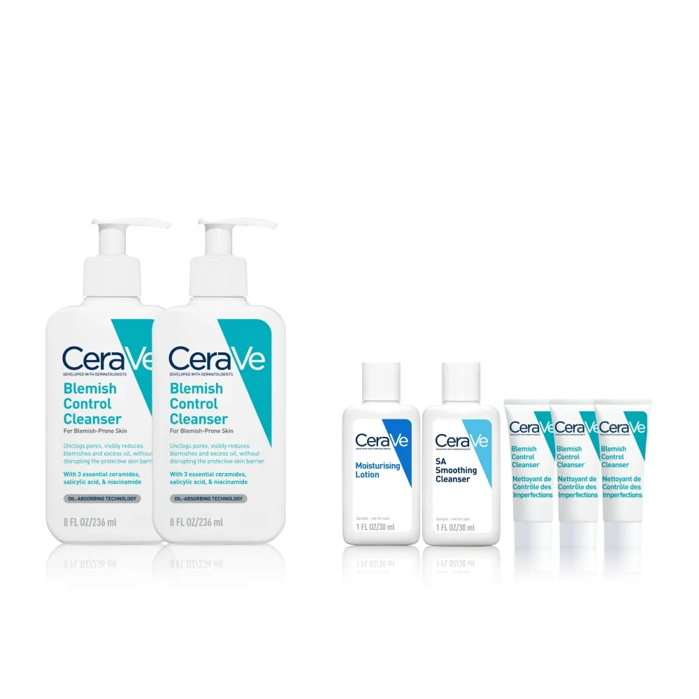 【CeraVe適樂膚】戰痘神器雙入組★淨膚白泥抗粉痘潔面露 236ml*2_F(控油抗粉痘/水楊酸)