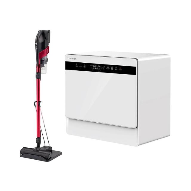 【TOSHIBA 東芝】日本東芝TOSHIBA 6人份免安裝都洗霸XL洗碗機 DW-05T1-TW+清淨機 CAF-A450TW-W