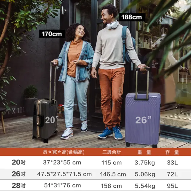 【LureDada 鹿兒搭搭】28吋 鋁框行李箱 德國拜耳純PC 可託運 符合標準158公分(抗菌、耐摔、耐衝擊)