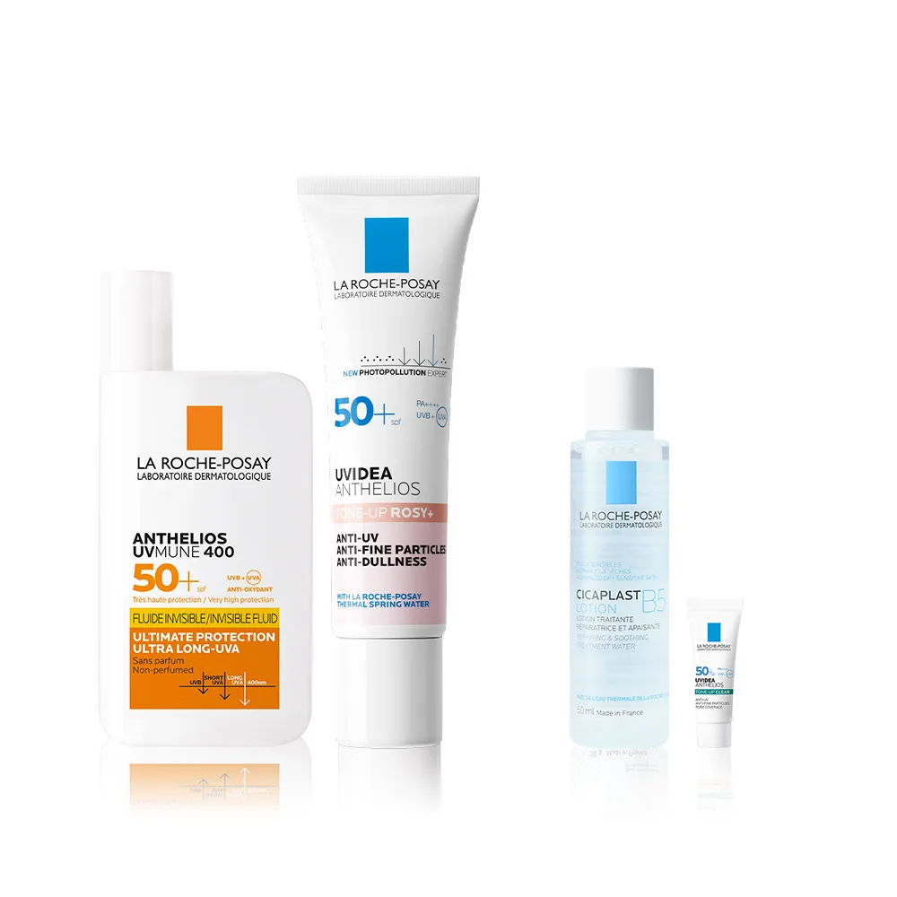 【理膚寶水】亮顏防曬雙星組★安得利清爽極效夏卡防曬液50ml+全護清透亮顏防曬隔離乳30ml C(防水防汗)