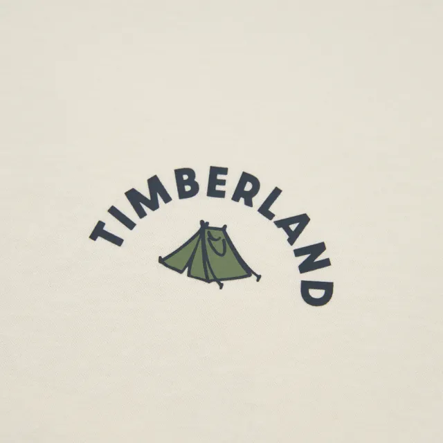 【Timberland】中性白色健行熊圖案短袖T恤(0YHHDCM9)
