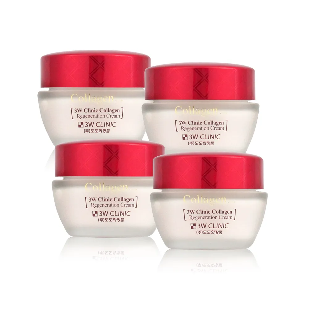 【3W CLINIC】韓國3W CLINIC膠原潤澤精華霜 60mlx4入(保濕精華霜 日夜霜 保濕霜)