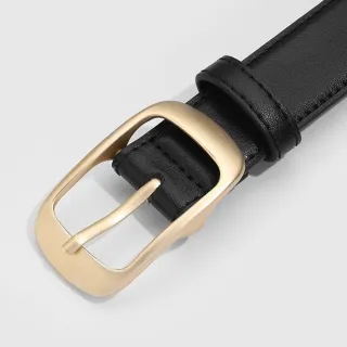 【LEESA】牛皮帶\褲帶\精品皮帶\經典腰帶\真皮皮帶女\腰帶\時尚腰帶\高級感\黑色皮帶\金屬