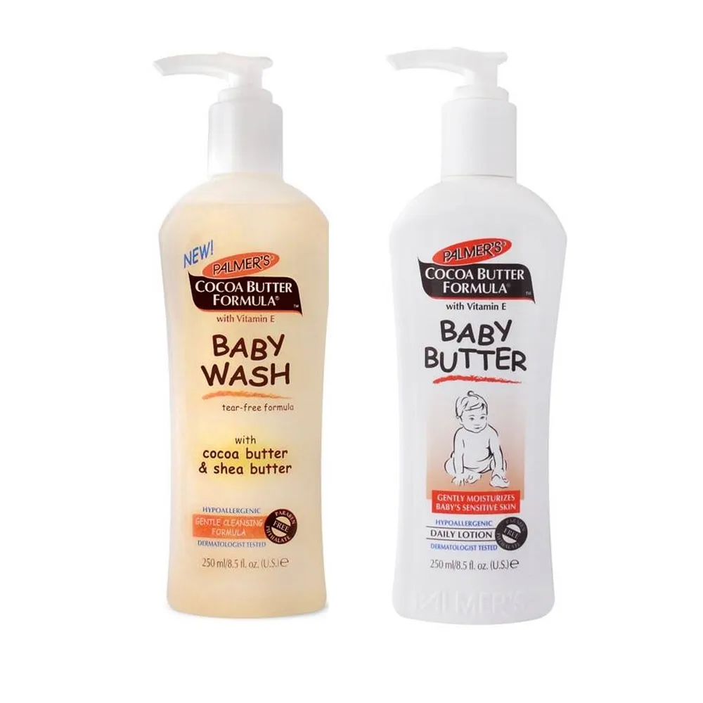 【PALMER’S 帕瑪氏】維他命E嬰兒洗沐護膚2瓶組(富含天然可可脂及乳木果脂)