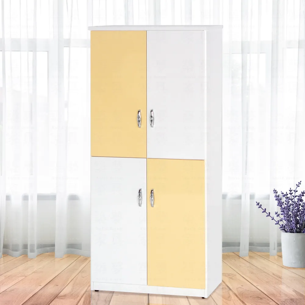 【Build dream 築夢家具】2.7尺 防水塑鋼 四門高鞋櫃(加寬款)