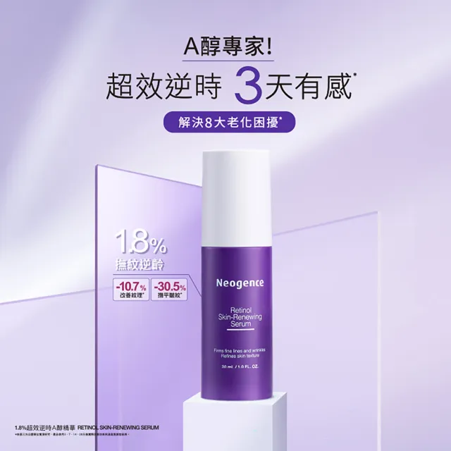 【Neogence 霓淨思】舊版 1.8％超效逆時A醇精華30ml-3入