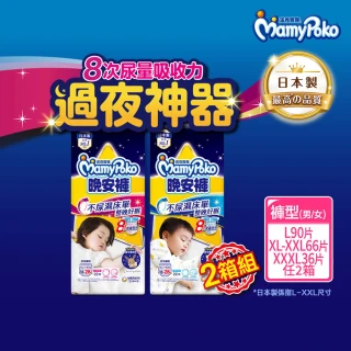 【滿意寶寶】兒童系列晚安褲男/女XL以上22片x3包 2箱組(褲型)