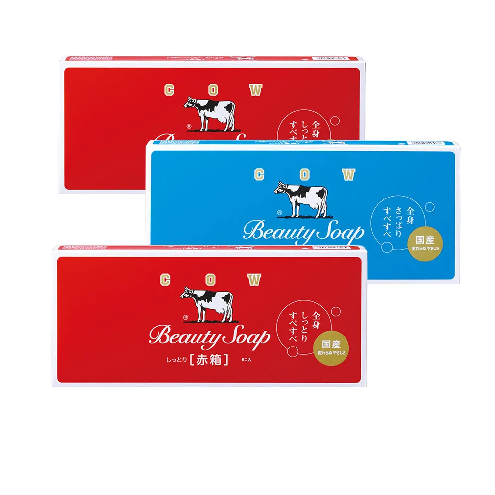 【日本牛乳石鹼】牛乳香皂6入x3盒(玫瑰滋潤/茉莉清爽/清爽/滋潤)
