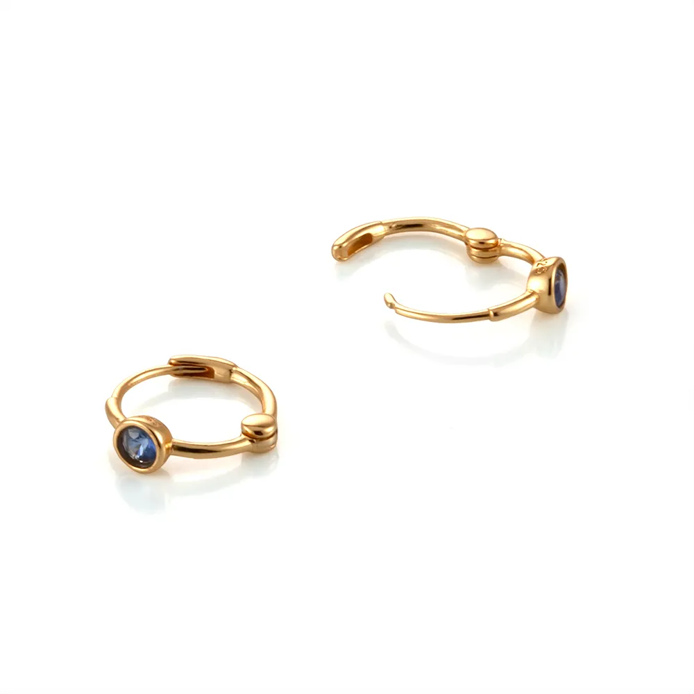 【Woogie武吉珠寶】精品藍寶石設計純銀耳環(4x4mm)