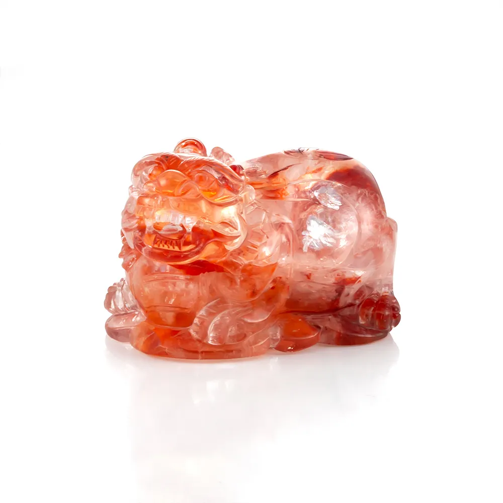 【Woogie武吉珠寶】精品錦鯉膠花水晶貔貅擺件(65x41mm)