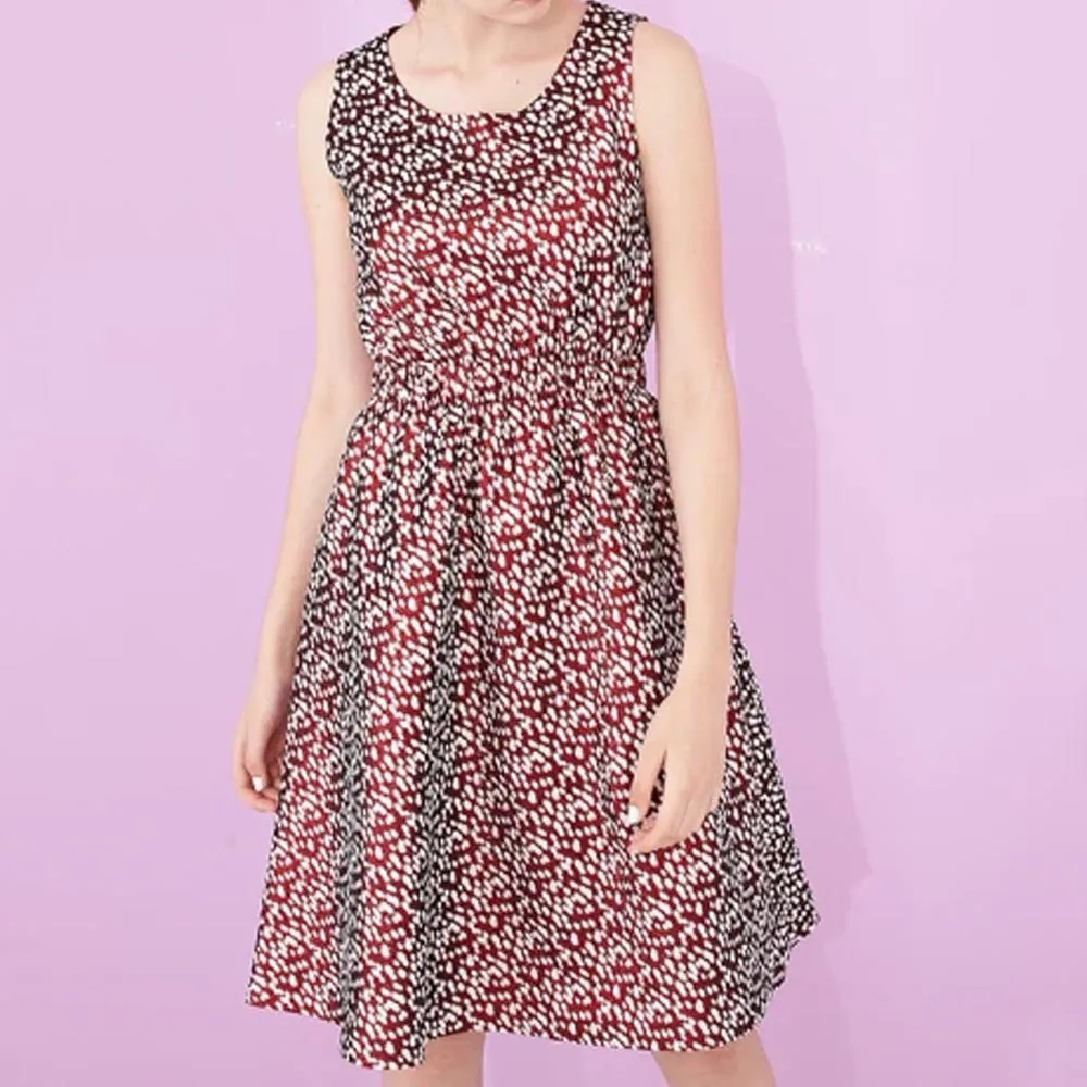 【ICHE 衣哲】名媛時尚立體提花打摺挺版無袖禮服洋裝-紅