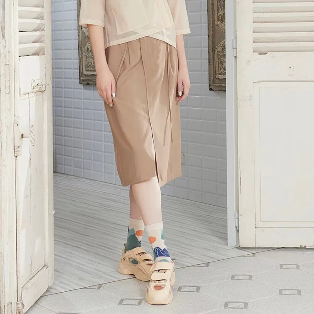 【ICHE 衣哲】Cop.Copine 法國原裝進口簡約百搭綁結設計造型圓裙