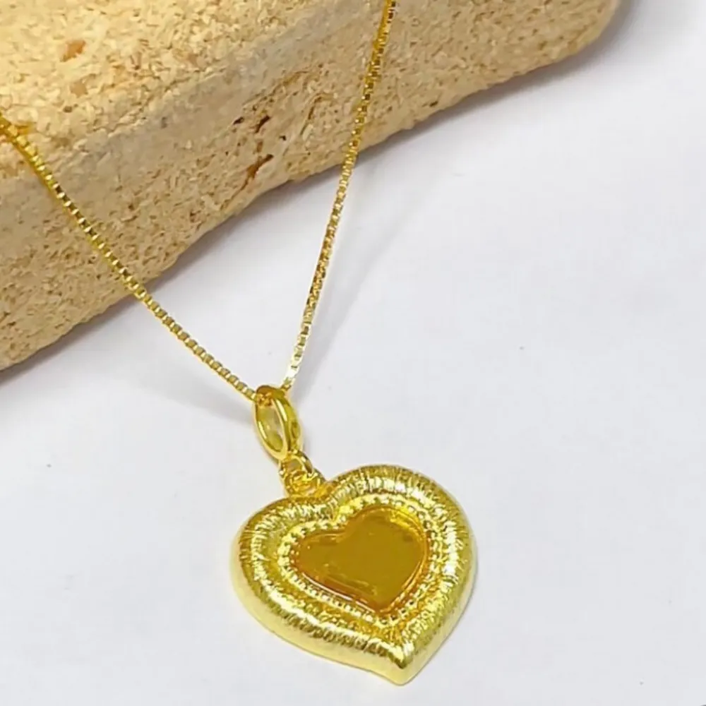 【勝弘珠寶】多明尼加藍珀愛心項鍊(藍珀項鍊)