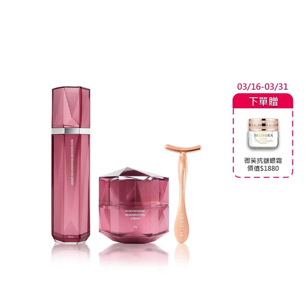 【BELDORA 蓓朵娜】瑰泌再生修護組(AC-11玫瑰外泌體再生修護精華35ml + AC-11玫瑰外泌體再生修護霜30g)