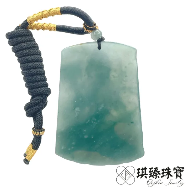 琪臻珠寶】天然A貨翡翠糯冰種藍水大勢至觀音吊墜(自在觀音菩薩_屬馬