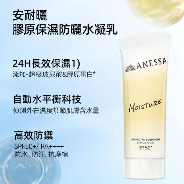 【ANESSA 安耐曬】保濕防曬水凝乳新客組(膠原保濕/美肌潤色任選)