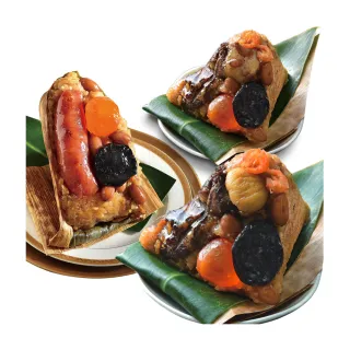 【黑橋牌】粽藝三極品禮盒2件組共12顆(廟口粽.五福粽.黑豬香腸粽各4顆/台灣豬肉/粽子.端午.肉粽)