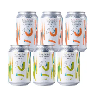 即期品【PINGNA DAY 坪常日】氣泡茶綜合嘗鮮組-無糖包種/微糖橘香(330mlx6入/組)