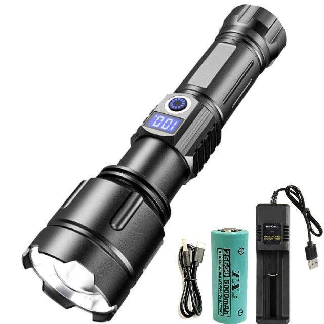 【TX 特林】XHP70 LED超強亮USB充電手電筒(T-2025W-P70)2026新款