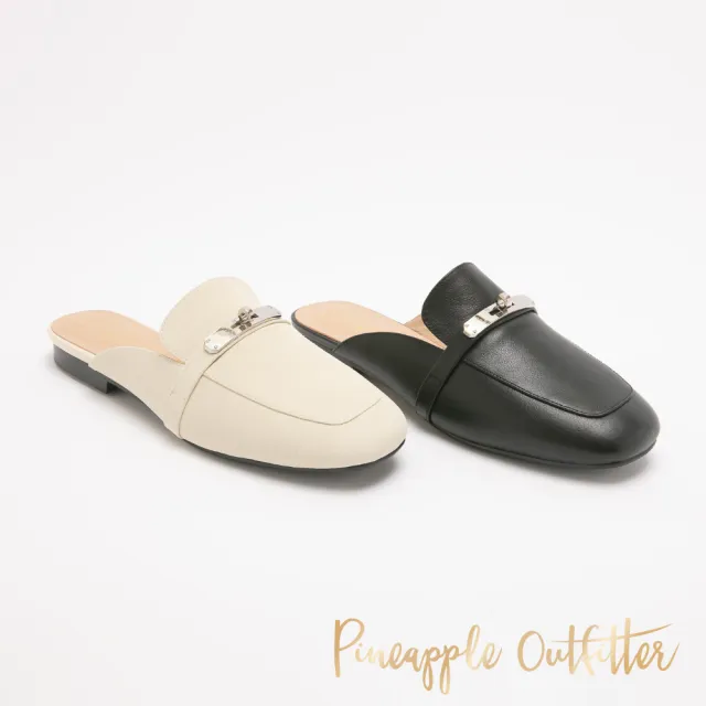 【Pineapple Outfitter】極簡質感飾扣穆勒鞋REYNARD(白色)