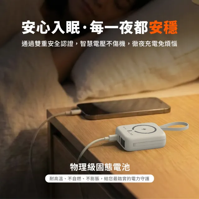 【AZOMA】H20 防爆行動電源 10000mAh 台灣製造 固態電池 五合一自帶線磁吸(wh標示 可出國)
