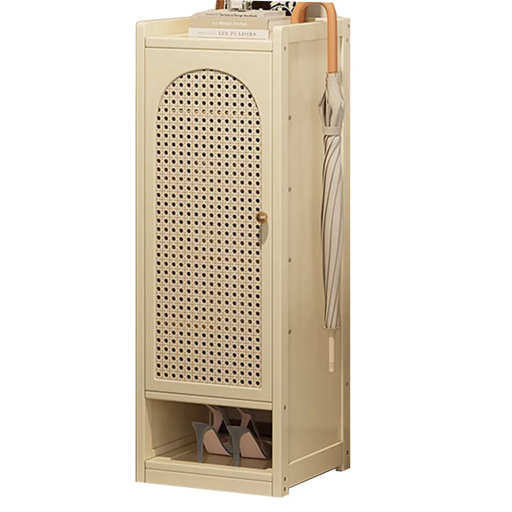 【美好家居】藤紋楠竹鞋櫃 防塵鞋櫃 簡易鞋架 玄關櫃 收納櫃(八層 鞋櫃 層板可拆卸 兩種櫃門可選 預購15天)