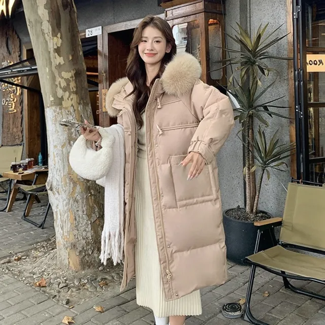 【巴黎精品】現貨限搶 真90%白鴨絨真狐狸毛領羽絨外套(連帽女外套a1do48)