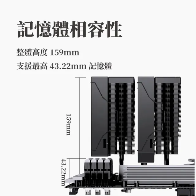 【JONSBO 喬思伯】CA90 黑化CPU散熱器 TDP:270W 3年保(雙塔異徑雙扇/第3代逆重力6導管/ARGB/靜音)