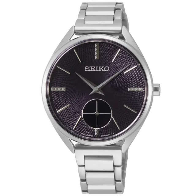 【SEIKO 精工】經典小秒針時尚腕錶-34mm/黑 情人節 送禮(6G28-00Y0D/SRKZ51P1)