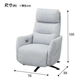 【NITORI 宜得利家居】◎防潑水貓抓布 布質1人用電動沙發 個人椅 2馬達 LE01-2 布 GY(貓抓布)