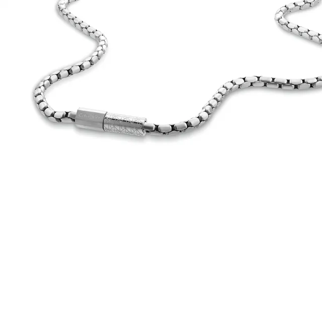 【CALVIN KLEIN】CK Contoured Barrel 男士質感風格穿搭項鍊-銀 送禮 禮物 推薦(35100092)