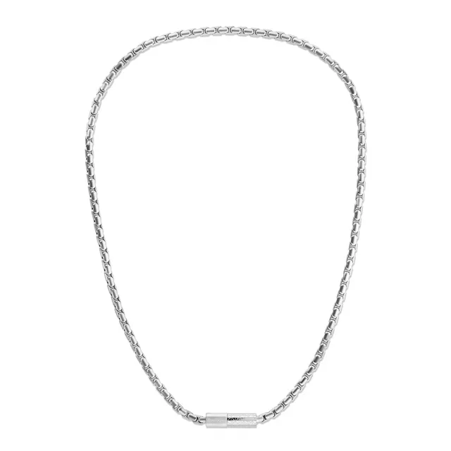 【CALVIN KLEIN】CK Contoured Barrel 男士質感風格穿搭項鍊-銀 送禮 禮物 推薦(35100092)