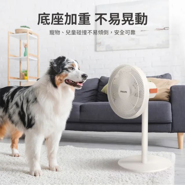 【Philips 飛利浦】1+1超值組 270度3D渦輪DC循環扇+透明美學行充(ACR3142SFD+DLP5715)
