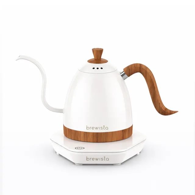【Brewista】鵝頸智慧溫控壺 V3 Pro (600ml－珍珠白-白底座)