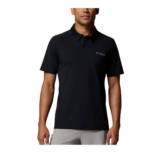 【Columbia 哥倫比亞】男款-超防曬UPF50酷涼快排短袖POLO衫- Diamond Peak Pro™Polo-黑色(UAE85290BK/KS)