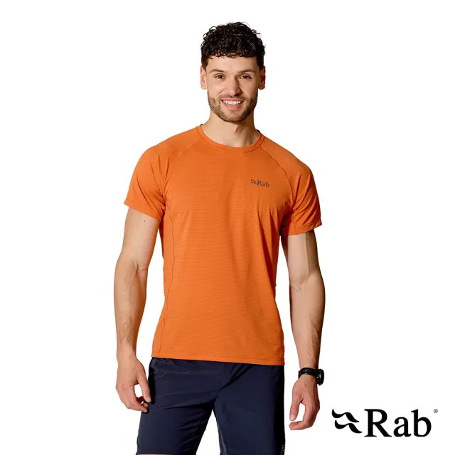 【RAB】Sonic Tee 短袖輕量抗臭排汗衣 男款 深梅爾巴橘 #QCC55