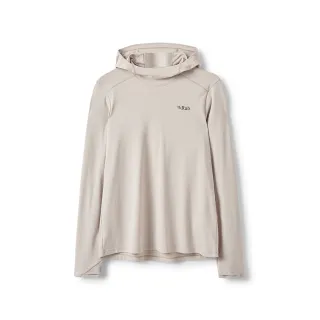 【RAB】Force Hoody 長袖防曬抗臭連帽排汗衣 女款 鵝卵石白 #QCC21