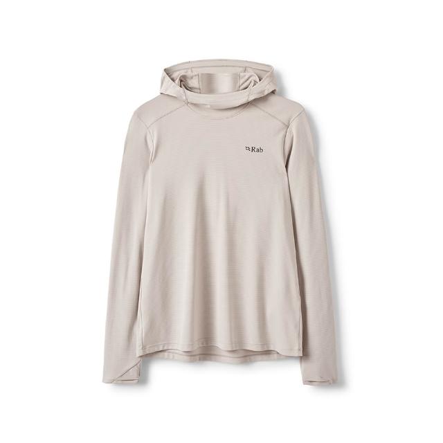 【RAB】Force Hoody 長袖防曬抗臭連帽排汗衣 女款 鵝卵石白 #QCC21