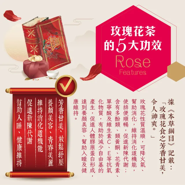 【慢悠仙】神農獎玫瑰花茶 20g X6袋 贈壺(花瓣/每袋可沖40壺/SGS無農藥/無咖啡因無糖/花草茶養生茶)