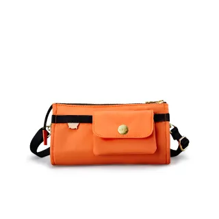 【satana】Soldier 長夾斜背包 防盜小包 護照包 手機包 側背包 6.7吋手機 台灣製 SOS2551 - 暖陽橙