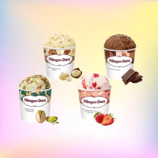 【Haagen-Dazs 哈根達斯】開心果派對品脫4入組 (熱賣口味 開心果 夏威夷果仁)