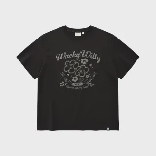 【Wacky WiLLY】官方旗艦館 女款LILY彩繪圖案短袖上衣(WMS短袖上衣 炭灰色)