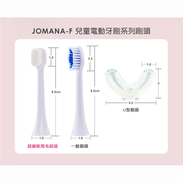 【NETTEC 優樂】兒童電動牙刷專用U型刷頭(4入)