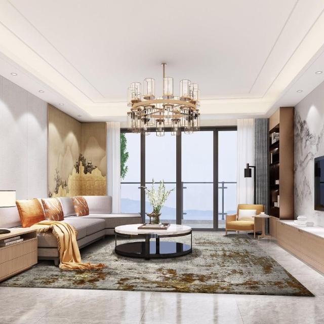 【SDL Home 山德力】〔現貨在台〕斑駁風大地毯 240x340cm 典雅(斑駁 金絲閃色 大尺寸)