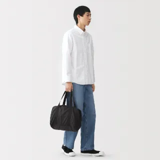 【MUJI 無印良品】可折疊撥水加工旅用波士頓包(適用36L拉桿箱)黑色25×36×23ｃｍ