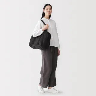 【MUJI 無印良品】可折疊撥水加工旅用波士頓包(適用75L拉桿箱)黑色黒34×44×26ｃｍ