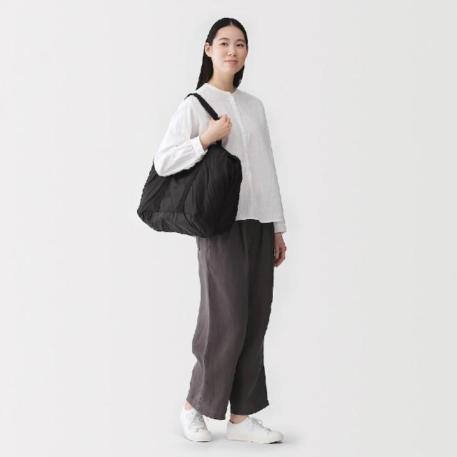 【MUJI 無印良品】可折疊撥水加工旅用波士頓包(適用75L拉桿箱)黑色黒34×44×26ｃｍ