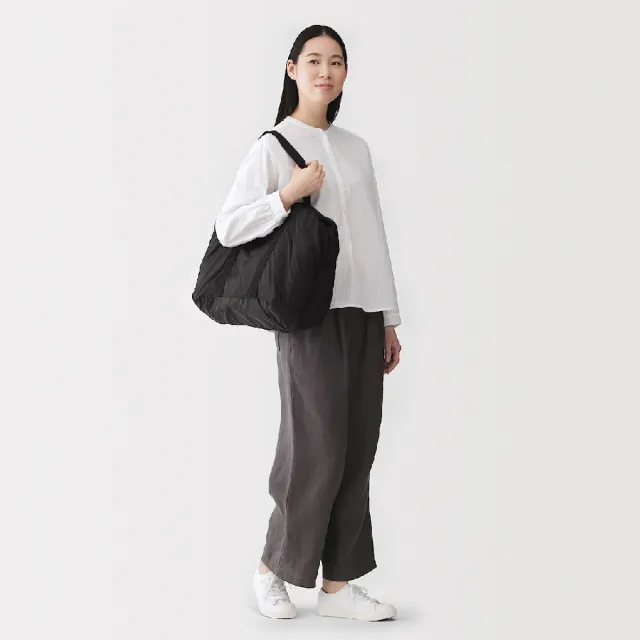 【MUJI 無印良品】可折疊撥水加工旅用波士頓包(適用75L拉桿箱)黑色黒34×44×26ｃｍ
