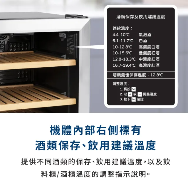 【GE 奇異】31瓶玻璃門右開單門紅酒飲料櫃(GVS04BQNSS)