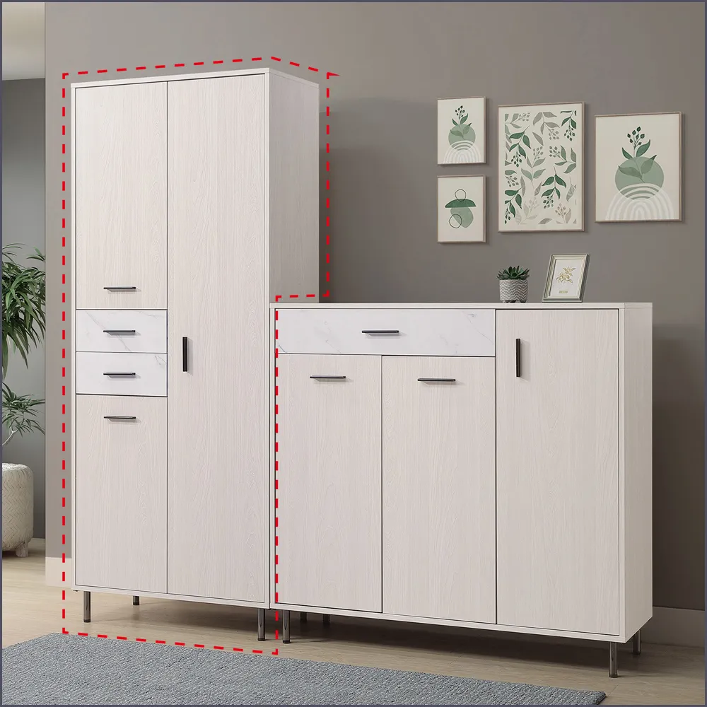 【麗得傢居】泰倫2.7尺高鞋櫃 玄關櫃 雙面櫃(台灣製造)